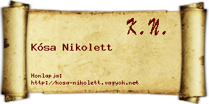 Kósa Nikolett névjegykártya