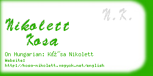 nikolett kosa business card